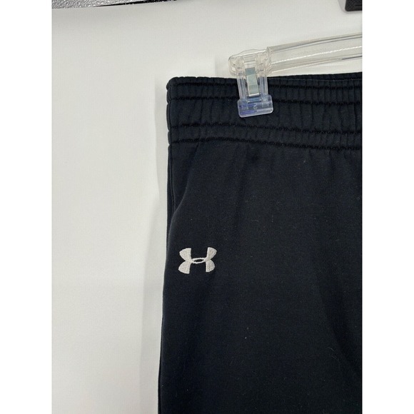 Under Armour Sweatpants Mens Small Semi-Fitted Black Drawstring Logo - Picture 5 of 6